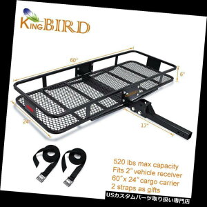 J[S [t LA 520 lbsőe60 x 24܂肽݉ݕLAוbNoXPbgSUV 2 "qb` 520lbs Max Capacity 60x24 Folding Cargo Carrier Luggage Rack Basket SUV 2" Hitch