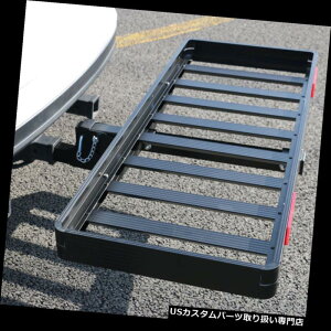 J[S [t LA ݕ^Ǝ҂̃oXPbg̃A~jEM@̃qb`bN50 "×20" W / 8T|[go[ Cargo Carrier Basket Aluminum Receiver Hitch Rack 50"X 20" W/ 8 Support Bars