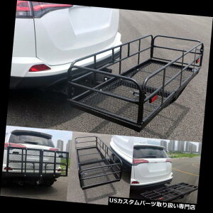 J[S [t LA 60 "500lbsX`[܂肽݃qb`}EgݕLA}EgoXPbgוbN 60'' 500lbs Steel Folding Hitch-Mount Cargo Carrier Mounted Basket Luggage Rack