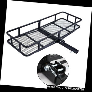 J[S [t LA 60 "܂肽ݎݕqb`LAוbNbVoXPbgubN500|h 60" Foldable Cargo Hitch Carrier Luggage Rack Mesh Basket Black 500 lbs