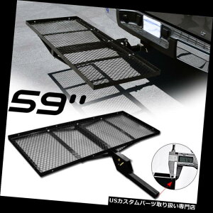 J[S [t LA 59 "BlkbVX`[܂肽ݎg[[qb`J[SLAgCLbgtBbg2"V[o[ 59" Blk Mesh Steel Fold Up Trailer Hitch Cargo Carrier Tray Kit Fits 2" Receiv