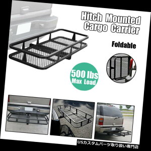 J[S [t LA 500lbsőe60܂肽݉ݕLAוbNoXPbgSUV 2 "qb` 500lbs Max Capacity 60 Folding Cargo Carrier Luggage Rack Basket SUV 2" Hitch