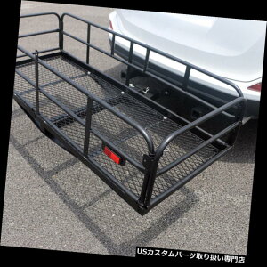 J[S [t LA č60 "|܂肽ݎqb`}EgݕLA|[^uJ[oXPbgוbN USA 60" Steel Folding Hitch-Mount Cargo Carrier Portable Car Basket Luggage Rack