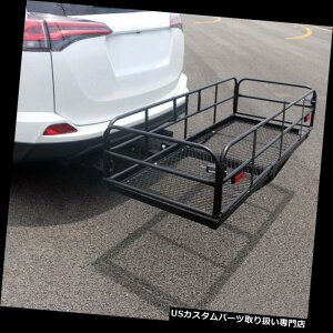 J[S [t LA 60 "X`[܂肽ݎqb`}EgݕLA}EgoXPbg|[^uוbN 60" Steel Folding Hitch-Mount Cargo Carrier Mounted Basket Portable Luggage Rack