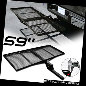 J[S [t LA 59 "ubNbVX`[2" x2 "V[o[S2̂߂̃op[}Egqb`J[SgC܂肽݂܂ 59" Black Mesh Steel Fold Up Bumper Mount Hitch Cargo Tray For 2"x2"