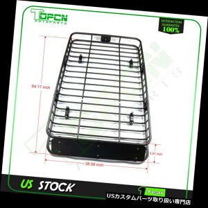 �J�[�S ���[�t �L�����A ���j�o�[�T��64 �u���b�N���[�t���b�N�G�N�X�e���V�����J�[�S�g�b�v�z�[���h�L�����A�o�X�P�b�gUs�݌� Universal 64 Black Roof Rack Extension Cargo Top Hold Carrier Basket Us Stock �y
