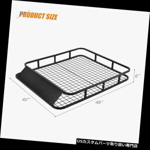 J[S [t LA 48 "×40"jo[T[tbNoXPbgJ[gbvוLAݕz_[s 48" x 40" Universal Roof Rack Basket Car Top Luggage Carrier Cargo Holder Travel