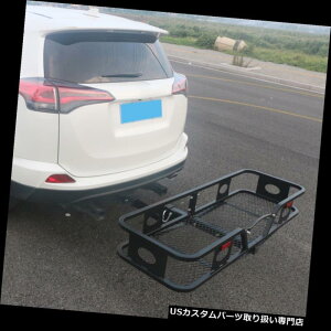 J[S [t LA 60 "×20"ݕLAX`[ACAqb`}Eg܂肽݉וoXPbggC500|h 60"x20" Cargo Carrier Steel Iron Hitch Mounted Folding Luggage Basket tray 500lb