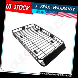 J[S [t LA Ԃ̕ՓI64 "̒Iݕו̃z[fBOoXPbg̃LA Car Universal 64" Black Roof Rack Extension Cargo Luggage Hold Basket Carrier