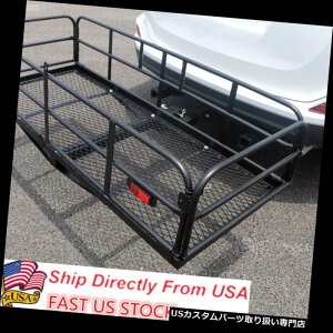 J[S [t LA č60 "|܂肽ݎqb`}EgݕLA|[^uJ[oXPbgוbN USA 60" Steel Folding Hitch-Mount Cargo Carrier Portable Car Basket Luggage Rack