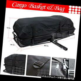カーゴ ルーフ キャリア フィットフォード車後部ヒッチバスケット旅行荷物キャリア貨物エクステンションラック+バッグ Fit Ford Car Rear Hitch Basket Travel Luggage Carrier Cargo Extension Rack + Bag