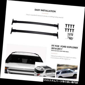 J[S [t LA tH[hGNXv[[2016-2018pJ[[tbNubNNXo[J[SoCNLAUS For Ford Explorer 2016-2018 Car Roof Rack Black Cross Bars Cargo Bike Carrier US