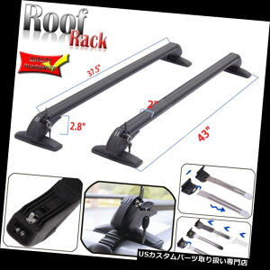 カーゴ ルーフ キャリア 2倍調節可能なユニバーサルカートップ荷物貨物クロスバールーフラックキャリアブラック 2x Adjustable Universal Car Top Luggage Cargo Cross Bars Roof Rack Carrier Black