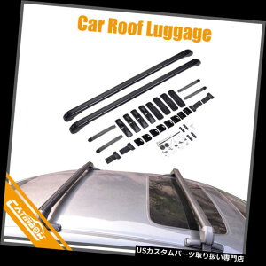 J[S [t LA A~jEՓISUVԂ̉̏̒Ỉו̉ݕ^Ǝ҂̏\_ Aluminum Universal SUV Car Roof Top Rack Luggage Cargo Carrier Cross Bars Black