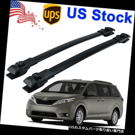 カーゴ ルーフ キャリア 2011-2018トヨタシエナブラックアルミOEスタイルルーフラッククロスバー荷物 For 2011-2018 Toyota Sienna Black Aluminum OE Style Roof Rack Cross Bar Luggage