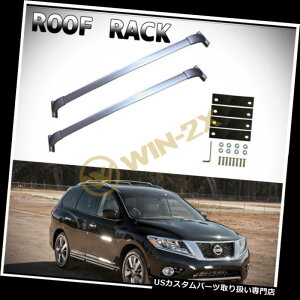 J[S [t LA ␻A~jEOEl̃[tbN̏\o[̉ݕ^l̓K13-17pXt@C_[ Silver Aluminum OE Style Roof Rack Cross Bars Cargo Carrier Fit 13-17 Pathfinder