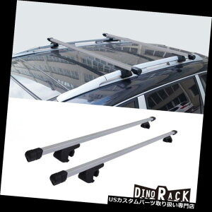 J[S [t LA 2pc 48 "グꂽʍ̂߂w /bNtĂA~jE␻̉̒Ȉ\_ 2pc 48" Aluminum Silver Roof Rack Cross Bar w/ Lock For Raised Side Rails
