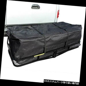 J[S [t LA 60 "J[SnE[LAqb`}EgQbWobOiJ[SobOR{ubNj 60" Cargo Hauler Carrier Hitch Mounted Luggage Basket with Cargo Bag Combo Black
