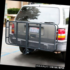 J[S [t LA ܂ݎוoXPbgݕgbNԃLAbNqb`V[o[}EgnE[ Foldable Luggage Basket Cargo Truck Car Carrier Rack Hitch Receiver Mount Hauler