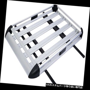 J[S [t LA A~jEԂ̉̉ݕ^D̉ו̃oXPbg̒Ȉw /NXo[50 x 38C` Aluminum Car Roof Cargo Carrier Luggage Basket Rack Top w/ Crossbars 50 x 38 in