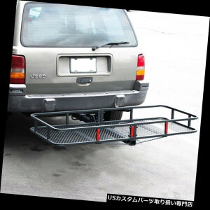 J[S [t LA SUVgbNԐ܂肽݉ݕLAoXPbgbN2 "qb`V[o[}Eg60 x 25" SUV Truck Car Folding Cargo Carrier Basket Rack 2" Hitch Receiver Mount 60 x 25"