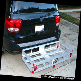 カーゴ ルーフ キャリア トレーラーヒッチ貨物運搬船軽量アルミバスケット荷物ラック車SUV RV Trailer Hitch Cargo Carrier Lightweight Aluminum Basket Luggage Rack Car SUV RV