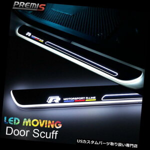 LEDXebvCg tHNX[Q̃StR̂߂LED̃hA̓ŷ菝̗ȖʂȈړCg LED Door Sill scuff induction Colorful moving light For Volkswagen Golf-R