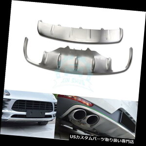Aop[ veN^[ |VF}J2016NpXeX|tg+Aop[veN^[K[hv[g Stainless steel Front+Rear Bumper Protector Guard Plate For Porsche Macan 2016