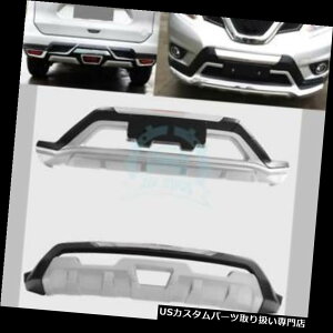 Aop[ veN^[ tgAv YGNXgC2017pAop[XLbhveN^[K[hv[gtBbg Front  Rear Bumper Skid Protector Guard Plate Fit For Nissan X-Trail 2017