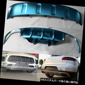 Aop[ veN^[ |VF}J2014pXeXtg+Aop[XLbhveN^[K[hv[g Stainless Front+Rear Bumper Skid Protector Guard Plate For Porsche Macan 2014