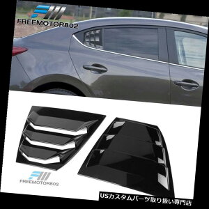 EBhE[o[ 14-18}c_3TChEBhE[o[NH[^[XN[vJo[xgOXubNABSɃtBbg Fits 14-18 Mazda 3 Side Window Louvers Quarter Scoop Cover Vent Gloss Black ABS