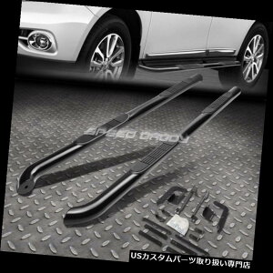 �T�C�h�X�e�b�v 12-18 PATHFINDER SUV�̍����J�[�{���|�S3 ���ʂ̃X�e�b�v�����_�����j���O�{�[�h�̂��� FOR 12-18 PATHFINDER SUV BLACK CARBON STEEL 3 SIDE STEP NERF BAR RUNNING BOARD �y���s�A���i�z