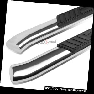 サイドステップ 2xクローム5 "15-18 F150 /スーパーデューティ用楕円形サイドステップバーランニングボード 2x Chrome 5" Curved Oval Side Step Bar Running Boards For 15-18 F150/Super Duty