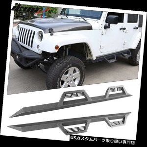 TChXebv 07-18ɃtBbgW[vO[JK4hAIt[hTChXebvito[ubN Fits 07-18 Jeep Wrangler JK Unlimited 4 Door Off Road Side Steps Nerf Bars Black