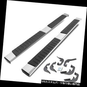 サイドステップ 2007 - 2018年のシルバラード/シアー クルーキャブペア6 "クロームランニングボードステップバー Fit 2007-2018 Silverado/Sierra Crew Cab Pair 6" Chrome Running Board Step Bar