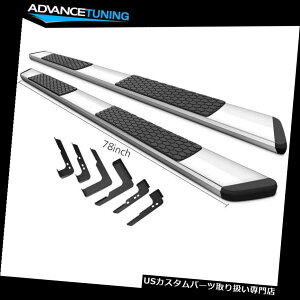 サイドステップ 99-13シルバラードダブルキャブ78inch OEスタイルクロームナフバーランニングボード Fits 99-13 Silverado Double Cab 78inch OE Style Chrome Nerf Bar Running Boards