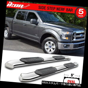 �T�C�h�X�e�b�v 15-17 F150�X�[�p�[�N���[�L���u5�C���`SS�X�e�����X�X�`�[���T�C�h�X�e�b�v�����j���O�{�[�h�ɓK�� Fits 15-17 F150 Super Crew Cab 5In SS Stainless Steel Side Steps Running Boards �y���s�A���i