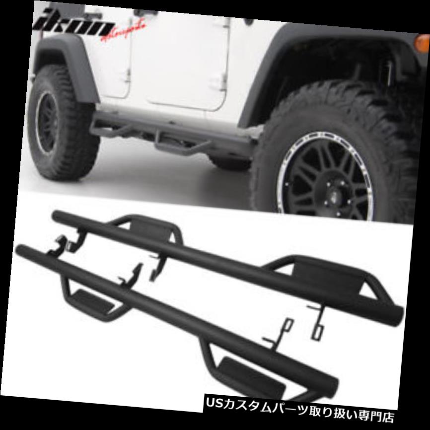 Side Step Bar For 07-17 Jeep Wrangler JK 3" Round Running Board Drop Step Black