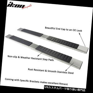 サイドステップ 19 Silverado / Sier raクルーOEスタイルChrome 5in SSナフバーランニングボードにフィット Fits 19 Silverado/Sierra Crew OE Style Chrome 5in SS Nerf Bars Running Boards