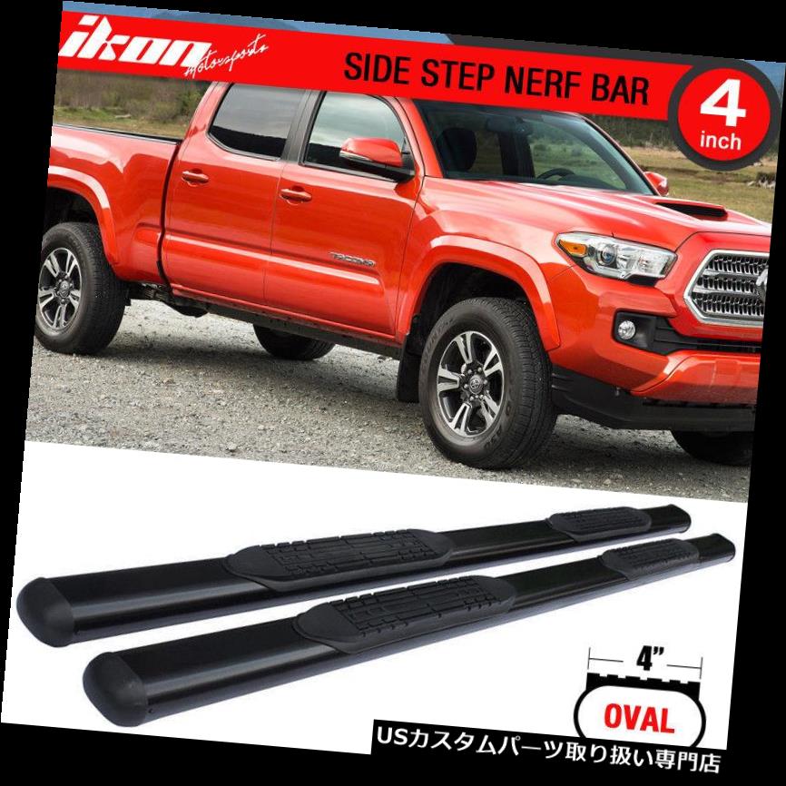 Fit 05-19 Toyota Tacoma Double Cab 3" Black Stainless Steel Side Step Nerf Bars