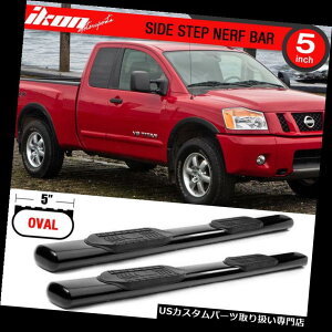 �T�C�h�X�e�b�v 04-15���Y�^�C�^���g���L���u5�C���`�u���b�N�i�[�t�o�[�����j���O�{�[�h Fits 04-15 Nissan Titan Extended Cab 5 Inch Black Nerf Bars Running Boards �y���s�A���i�z