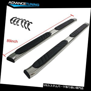 TChXebv 07-19V{[Vo[hN[Lu89C`ito[jO{[hN[ɃtBbg Fits 07-19 Chevy Silverado Crew Cab 89inch Nerf Bars Running Boards Chrome