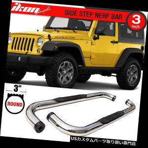 TChXebv 07-17O[2hA3C`S / SXeXX`[TChXebvjO{[hɃtBbg Fits 07-17 Wrangler 2 Door 3 inch S/S Stainless Steel Side Steps Running Boards