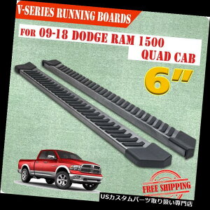 �T�C�h�X�e�b�v FIT 09-18 Dodge Ram 1500�N���b�h�L���u6 Nerf�o�[�T�C�h�X�e�b�v�����j���O�{�[�hV�O���[ FIT 09-18 Dodge Ram 1500 Quad Cab 6 Nerf Bar Side Step Running Board V Grey �y���s�A���i�z