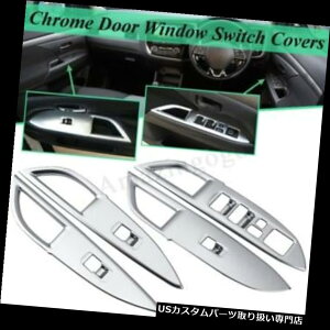N[Jo[ bLJo[ OHOutlander 2014-18̂߂4{̃NhAXCb`plJo[g 4Pcs Chrome Door Window Switch Panel Cover Trim For Mitsubishi Outlander 2014-18