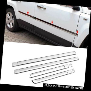 N[Jo[ bLJo[ 2011-2017W[vpgIbĝ߂6{ABSN{fBhATCh[fBOJo[gtBbg 6pcs ABS Chrome Body Door Side Molding Cover Trim fit for 2011-2017 Jeep