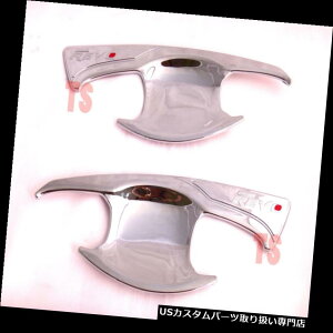 N[Jo[ bLJo[ g^nCbNXRevo 4 Dr 2015 - 2017N̂߂̃NԂ{[̃nh̑}Jo[Jo[g Chrome Red Bowl Handle Insert Cover Trim For Toyota Hilux Revo 4 Dr 2015 