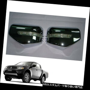 N[Jo[ bLJo[ OHL200gg2006N - 2014N̂߂̗̃TCh~[Jo[N+ LED 2 PC Wing Side Mirror Cover Chrome + LED 2 Pc For Mitsubishi L200 Triton 2006 - 2014
