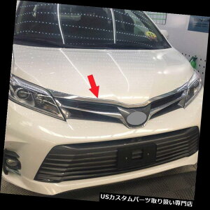 N[Jo[ bLJo[ N[tgGWt[hJo[gK[jbVtBbg2018 2019g^VGiMPV Chrome Front Engine Hood Cover Trim Garnish fit for 2018 2019 Toyota Sienna MPV