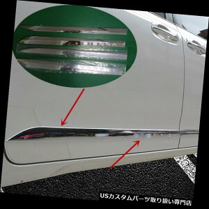 N[Jo[ bLJo[ g^VGi2011-16̂߂̃NABS{fBTChhAJo[`gXgbvtBbg Chrome ABS Body Side Door Cover Molding Trim Strip Fit For Toyota Sienna 2011-16